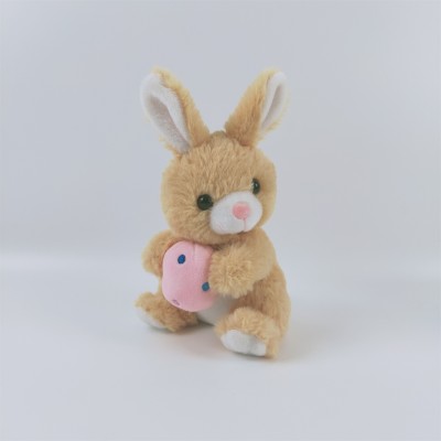 Plush Easter egg rabbit toy soft light brown bunny stuffed cuddle rabbit gift